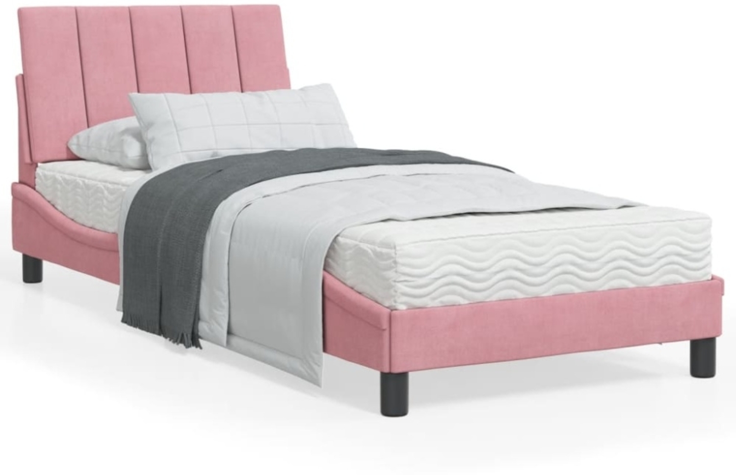 vidaXL Bettgestell ohne Matratze "Hanko" Rosa 90x190 cm Samt 3207824 Bild 1