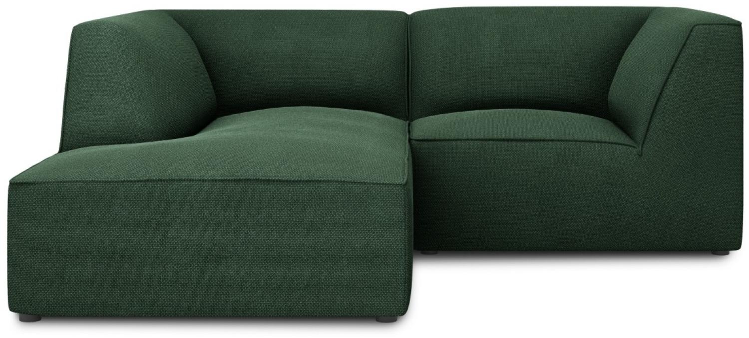 Micadoni 3-Sitzer Modular Ecke links Sofa Ruby | Bezug Green | Beinfarbe Black Plastic Bild 1