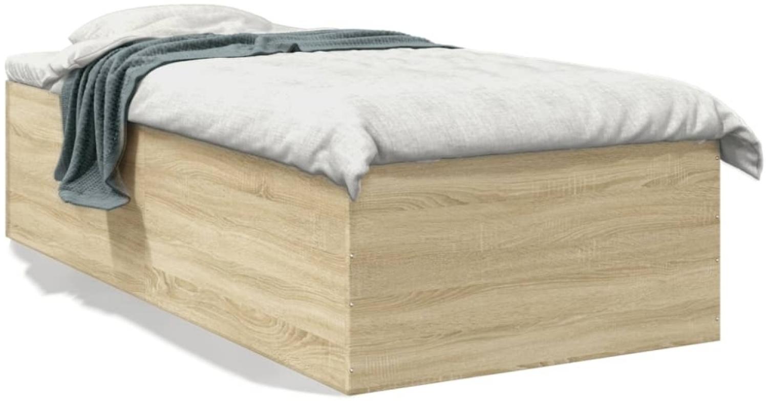 vidaXL Bettgestell Sonoma-Eiche 75x190 cm Holzwerkstoff 3280981 Bild 1