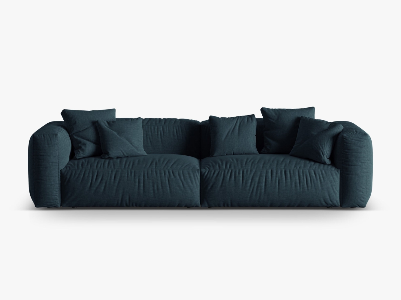 Micadoni Sofa Martina 4-Sitzer Strukturierter Stoff Jeansblau Bild 1