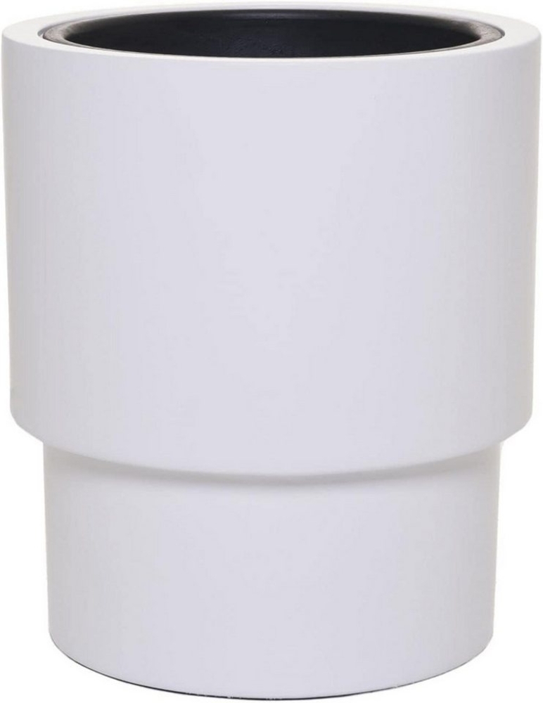 VIVANNO Blumentopf Fiberglas ESCADA Rund - Weiß Matt (1 St), 35x40 cm Bild 1