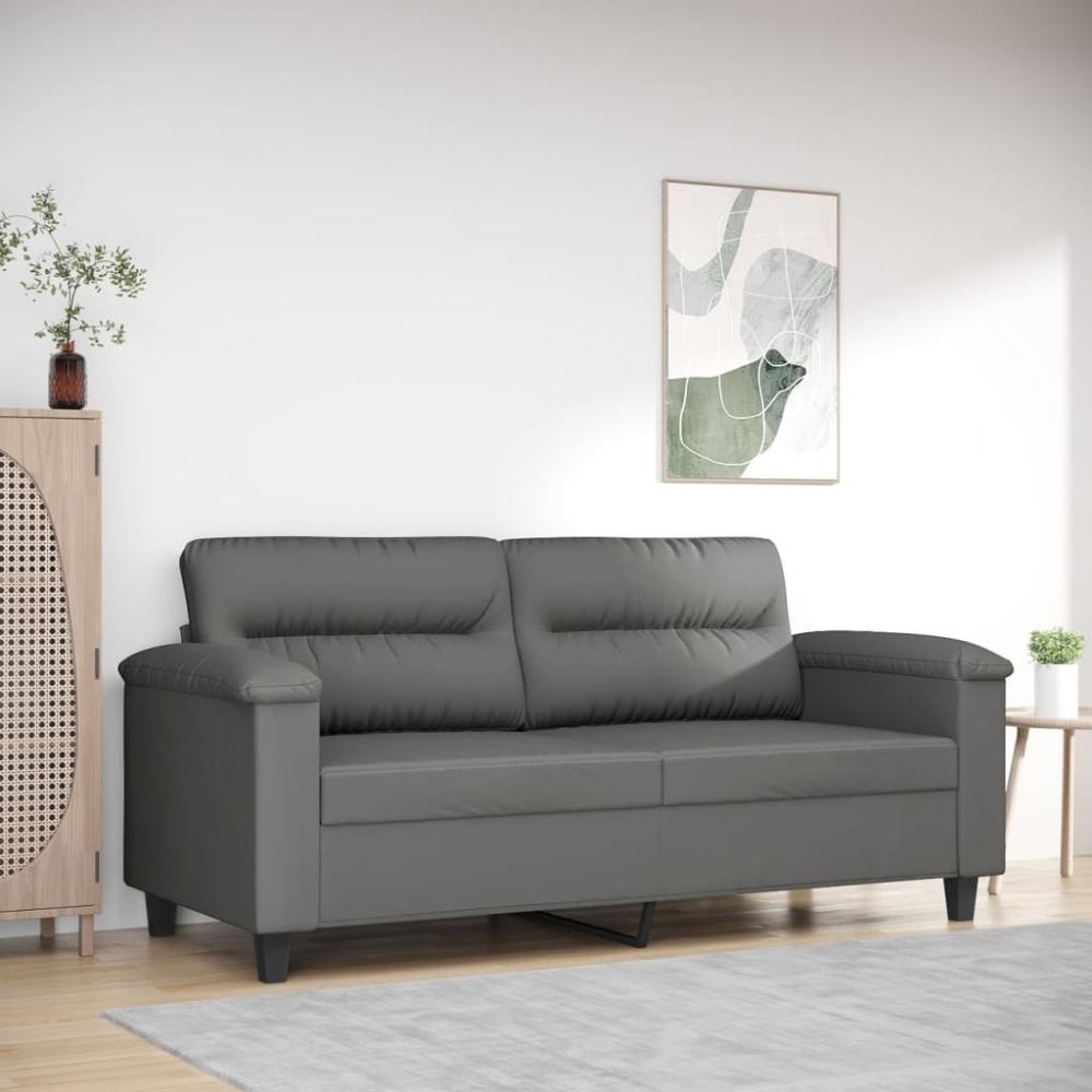 vidaXL 2-Sitzer-Sofa Dunkelgrau 140 cm Mikrofasergewebe 359563 Bild 1