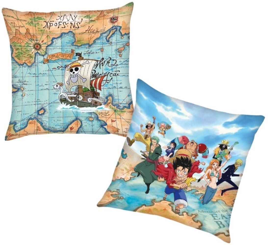 Herding Dekokissen Pirate Crew One Piece 40x40 cm Kinder Deko-Kissen Wende-Motiv Bild 1