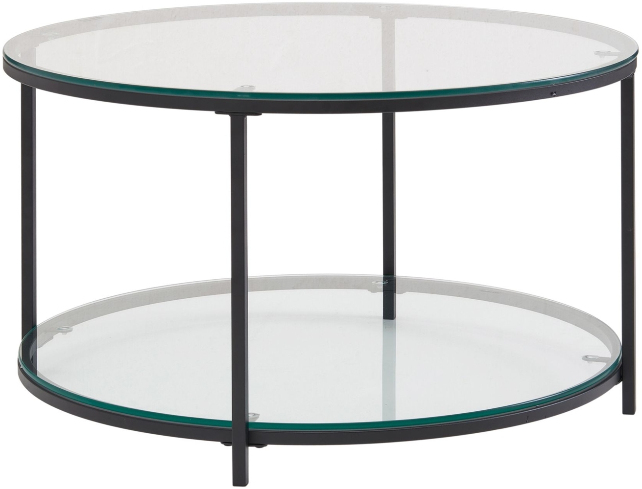 Couchtisch 80x80x45 cm Glas / Metall Wohnzimmertisch Rund Modern, Sofatisch m... Bild 1