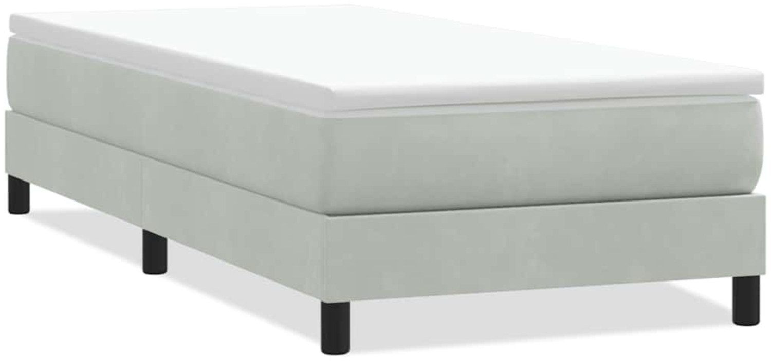 vidaXL Boxspringbett ohne Matratze Hellgrau 80x220 cm Samt 3315849 Bild 1
