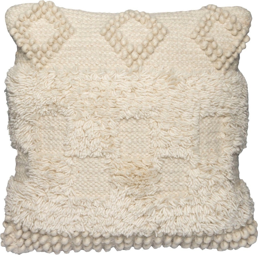 Kayoom Polsterauflage Kissen Bohist 125 Natural 45cm x 45cm, aus Handmanufaktur, (1 St), Verschlussart Reißverschluss, Boho-Style, kunstvolle Fransen Bild 1