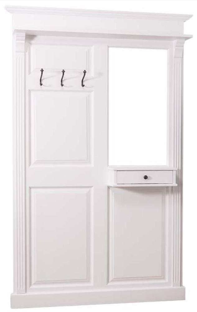 Casa Padrino Landhausstil Garderobe mit Schublade Weiß 131 x 19 x H. 210 cm - Landhausstil Möbel Bild 1