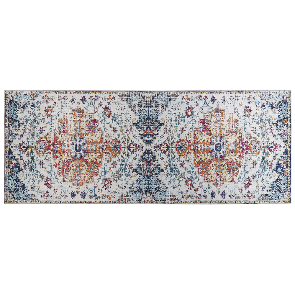 Teppich mehrfarbig orientalisches Muster 80 x 200 cm Kurzflor ENAYAM Bild 1