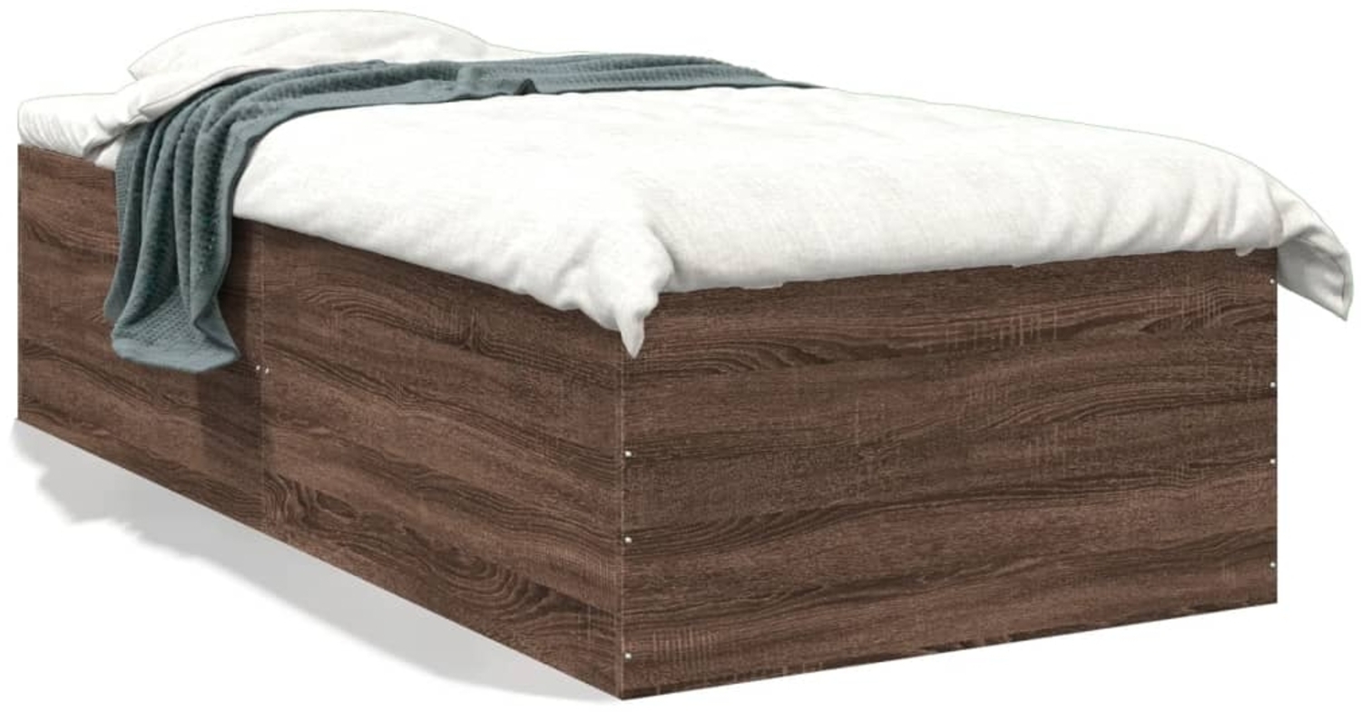 vidaXL Bettgestell Braun Eichen-Optik 90x190 cm Holzwerkstoff 3280978 Bild 1