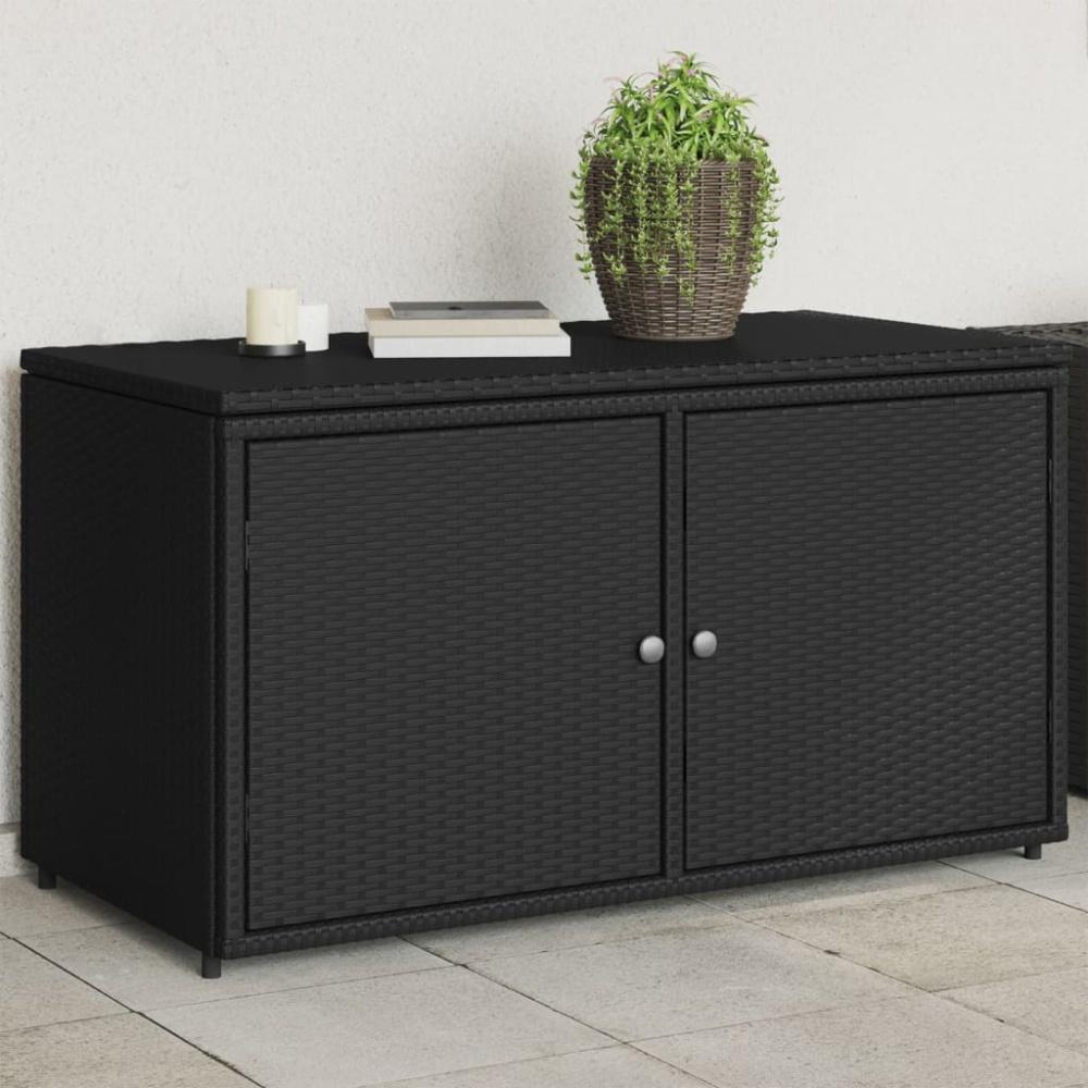 vidaXL Gartenschrank Schwarz 110x55x60,5 cm Poly Rattan 365567 Bild 1