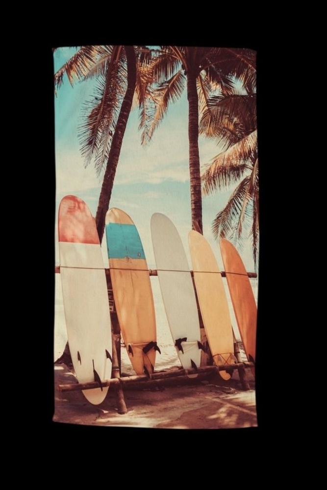 Good Morning Mikrofaser Strandtuch Liegetuch 100 X 180 cm Vintage Surf bunt Bild 1