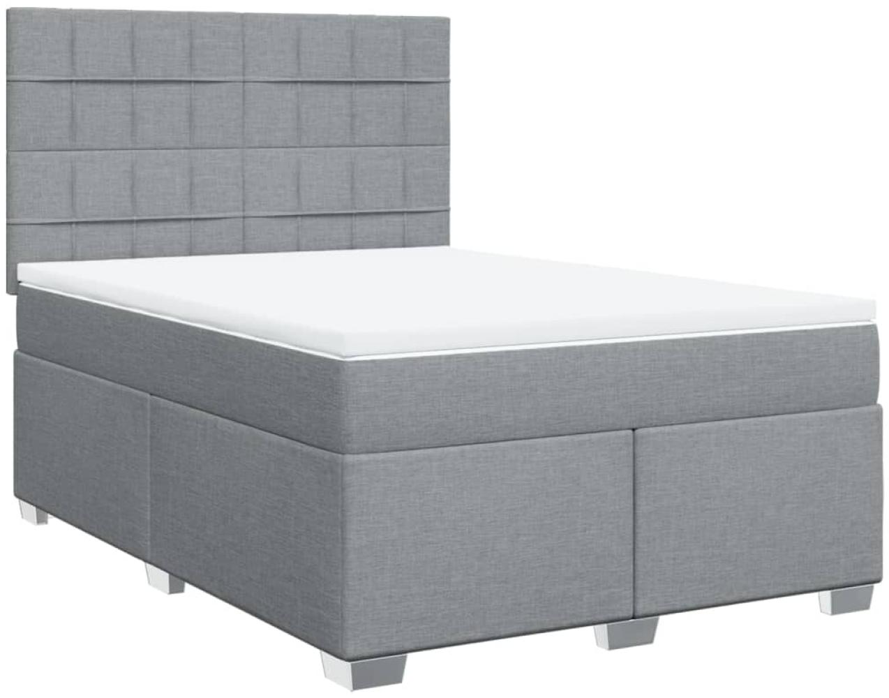 vidaXL Boxspringbett mit Matratze Hellgrau 140x190 cm Stoff 3290483 Bild 1