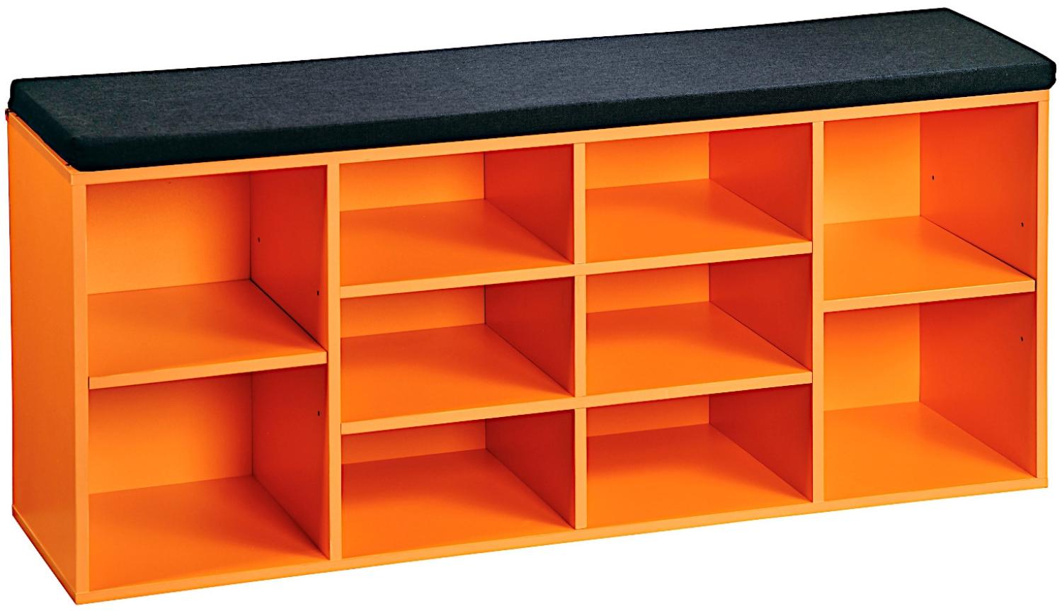 KESPER Schuhschrank / Sitzbank 15985-13 in orange mit Sitzkissen / Flurregal Bild 1