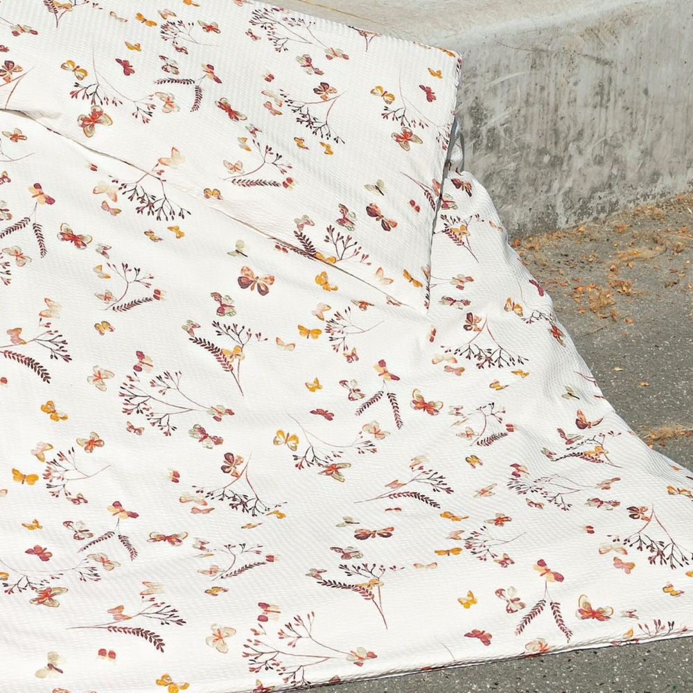 Bettwäsche Janine Seersucker Tango 20123-4 Schmetterling Blume 155x220 Bild 1