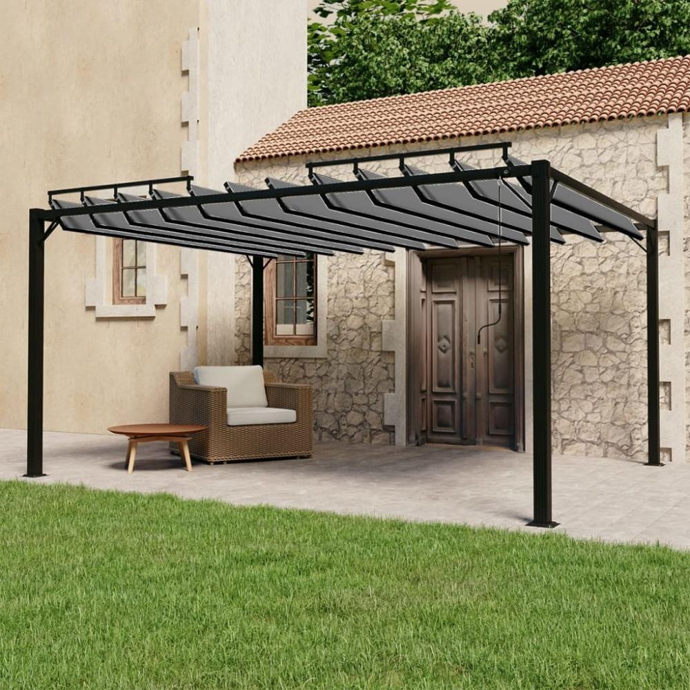 vidaXL Pergola mit Lamellendach 3x4 m Anthrazit Stoff und Aluminium 313929 Bild 1