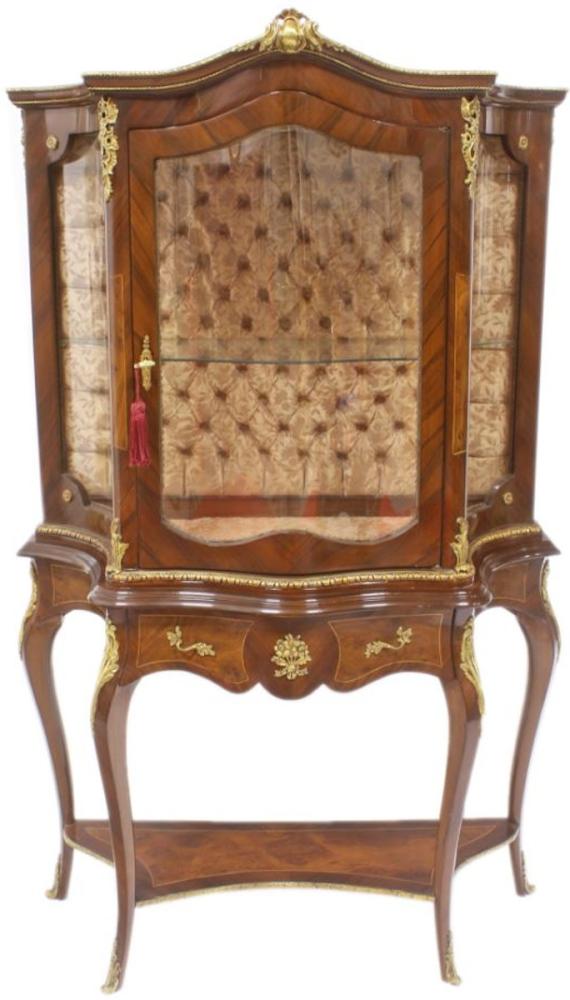 Casa Padrino Barock Vitrine 105 x 42 x H. 174 cm - Barock Möbel - Vitrinenschrank - Wohnzimmerschrank Bild 1