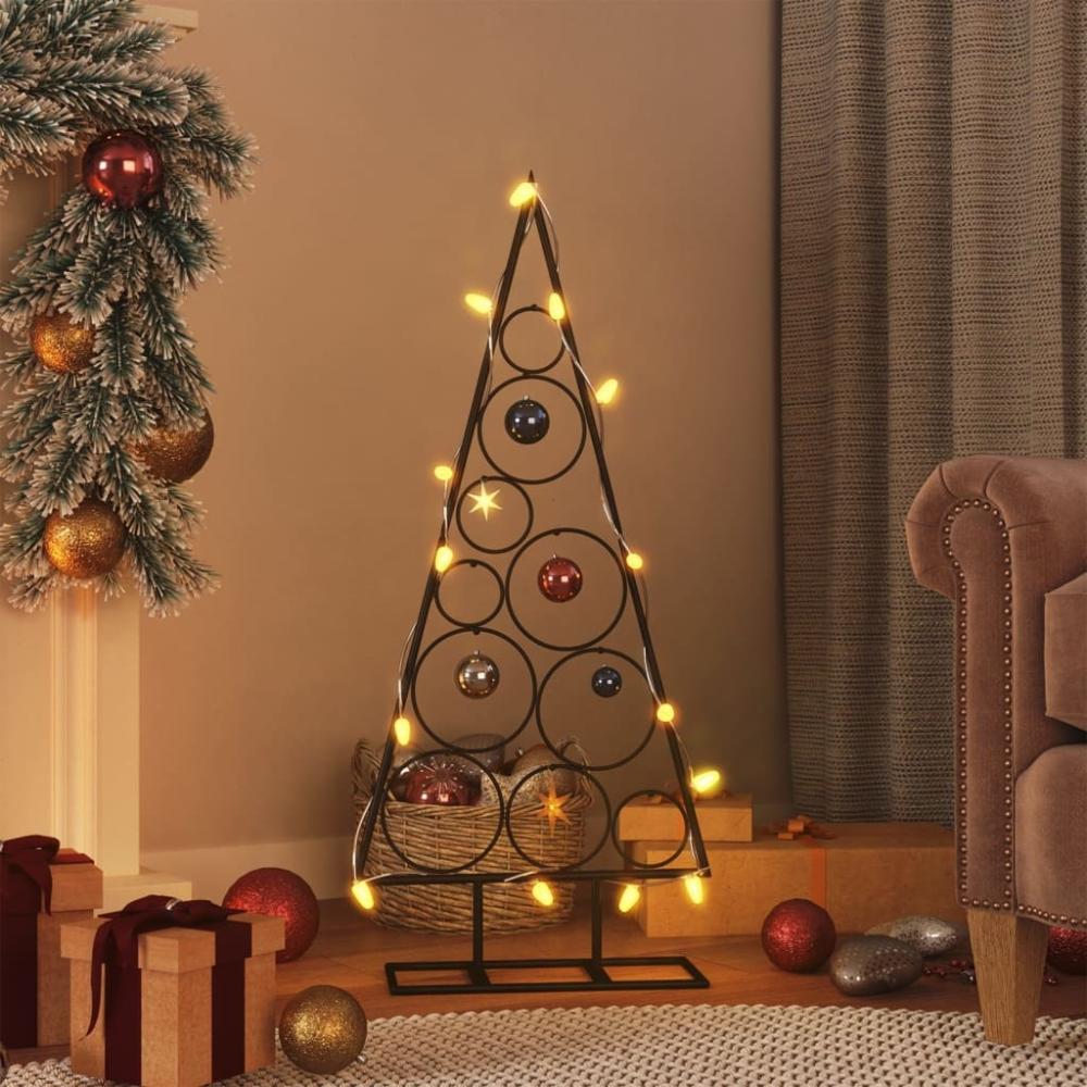 vidaXL Metall-Weihnachtsbaum für Dekorationen Schwarz 90 cm 359598 Bild 1