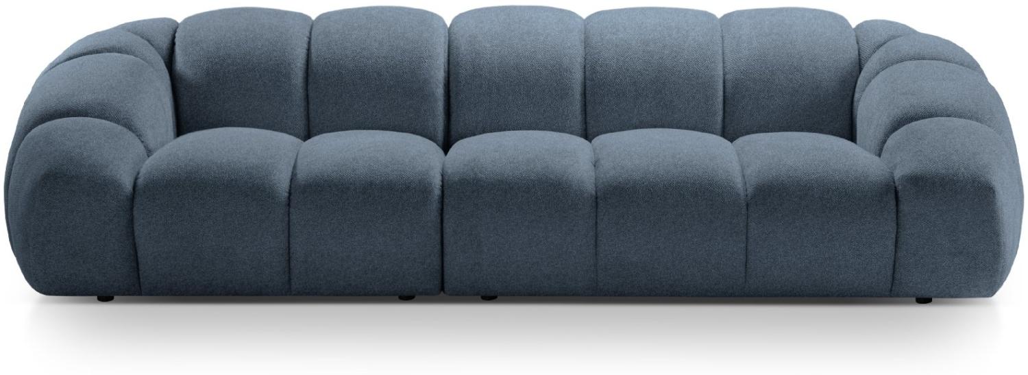 Micadoni Sofa Diana 4-Sitzer Strukturierter Samtstoff Jeansblau Bild 1