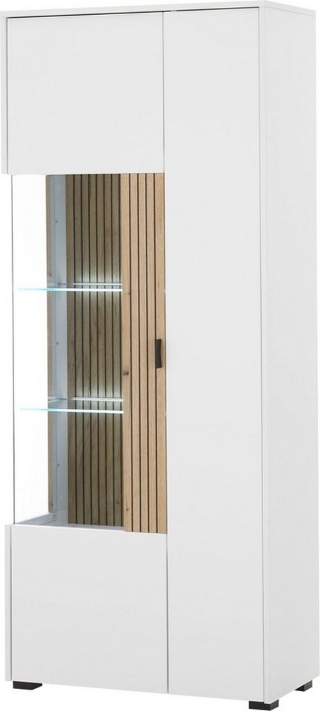 INOSIGN Vitrine Hudson, Stauraumvitrine in moderner Trendfarbe, Griffe aus Metall (Schwarz), Höhe 180 cm Bild 1
