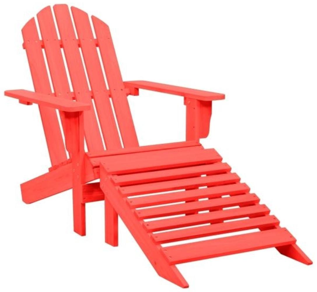 vidaXL Adirondack-Gartenstuhl mit Fußstütze Massivholz Tanne Rot 315863 Bild 1