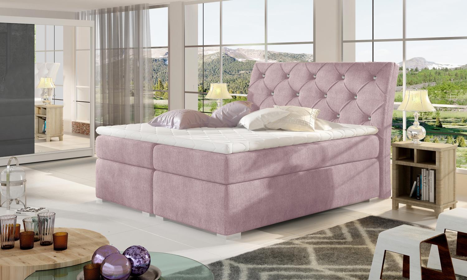 Balvin 140X200, Boxspring Bett, Rosa Bild 1