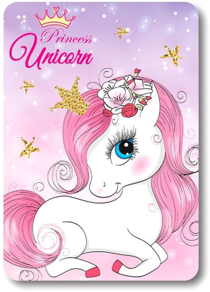 Unicorn Fleecedecke – Kuschelige Decke für zuhause 140 x 100 cm Bild 1