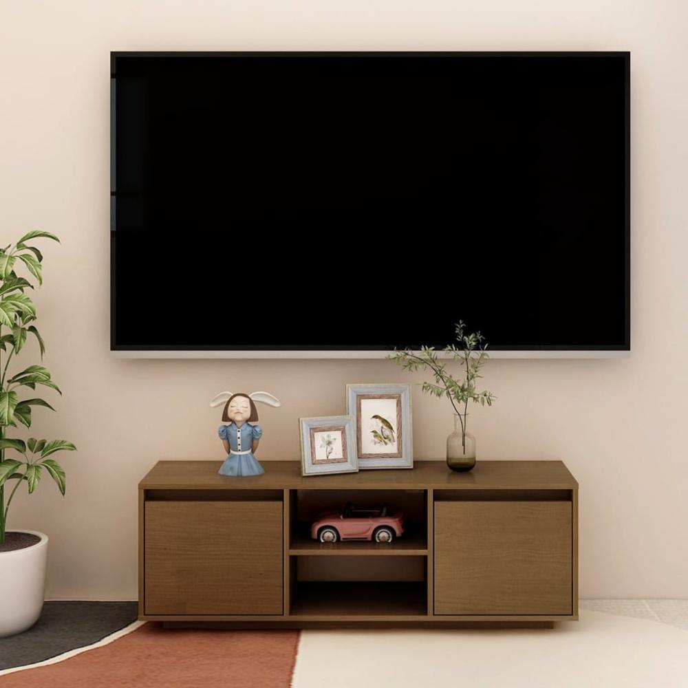 vidaXL TV-Schrank Honigbraun 110x30x40 cm Massivholz Kiefer 809903 Bild 1