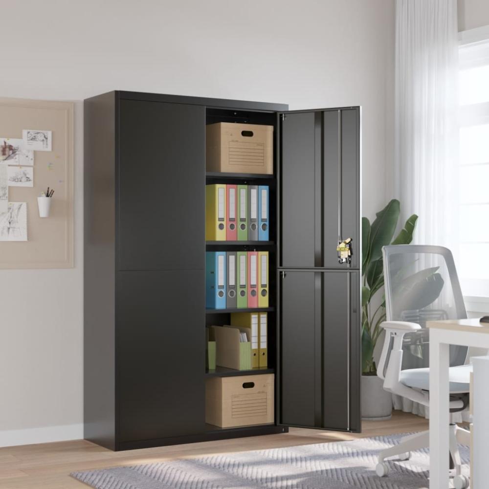 vidaXL Aktenschrank Schwarz 105x40x180 cm Stahl 339770 Bild 1