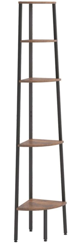 vidaXL Eckregal mit 5 Böden Dunkelbraun und Schwarz 45,5x31,5x180 cm 336395 Bild 1