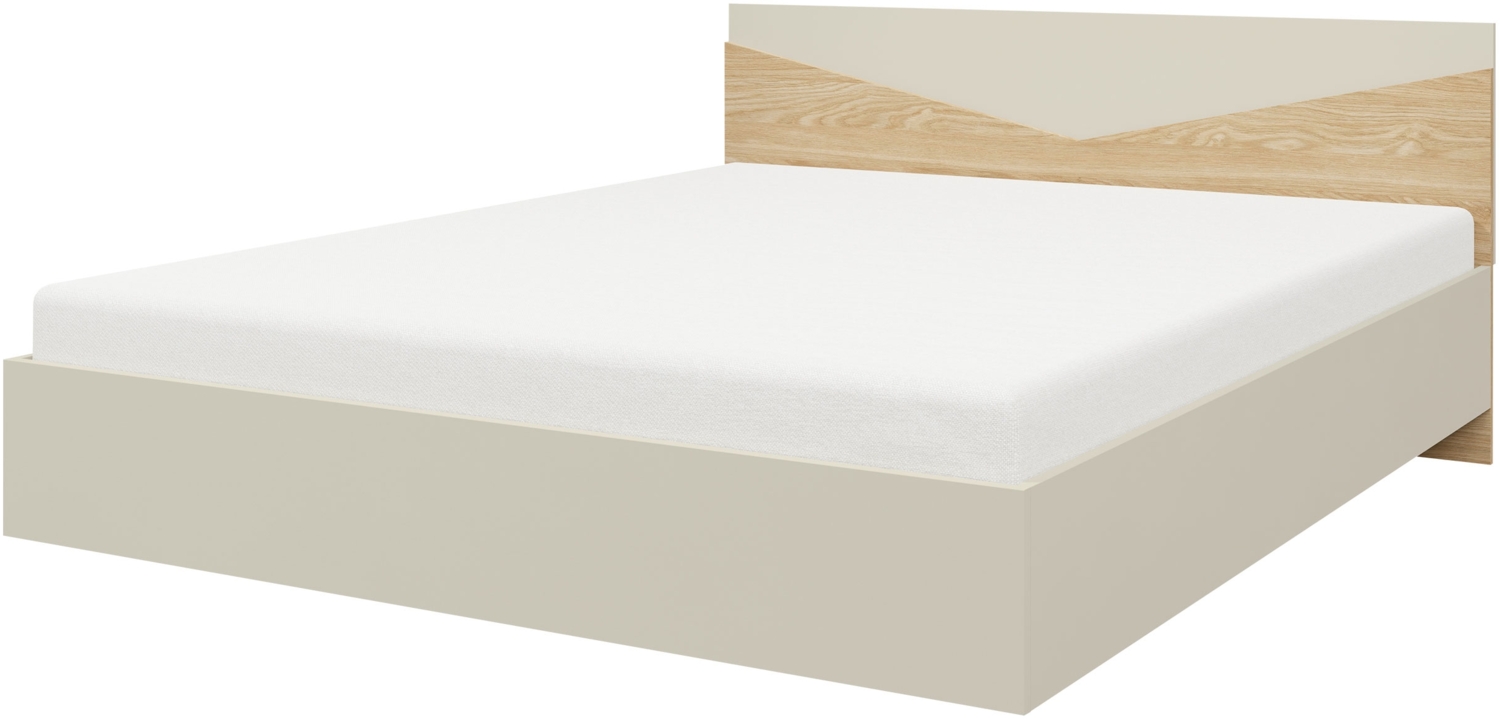 Doppelbett Alnino 08 (Farbe: Ewige Eiche + Graubeige) Bild 1