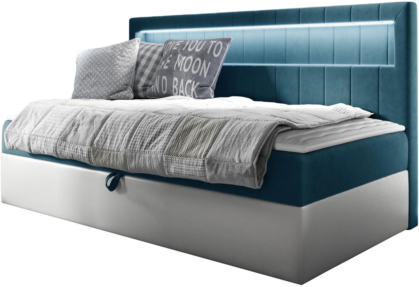 Boxspringbett 'Gladino Junior 2' blau 90 x 200 cm Bild 1