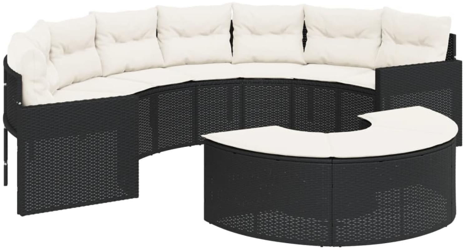 vidaXL 2-tlg. Garten-Sofagarnitur Halbrund Schwarz Poly-Rattan 3262061 Bild 1