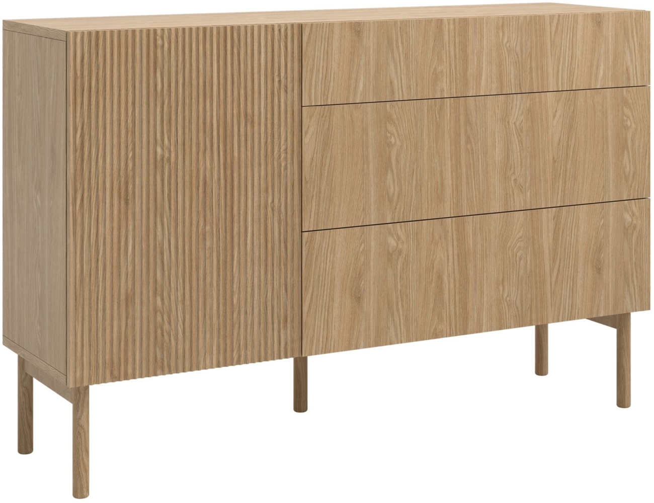 Selsey 'Nolie' Sideboard mit 3 Schubladen, Eichenholzoptik, ca. 91 x 140 x 38 cm Bild 1