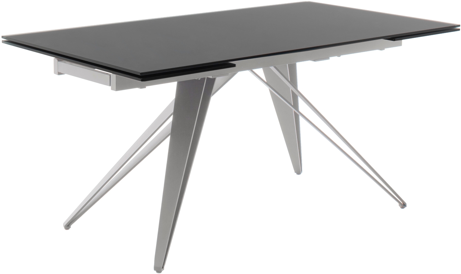 NEMURO Auszugstisch - Schwarz / Edelstahl-gebürstet Bild 1