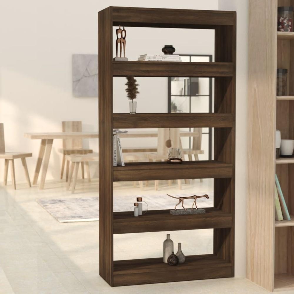 vidaXL Bücherregal/Raumteiler Braun Eiche 80x30x166 cm Holzwerkstoff 813625 Bild 1