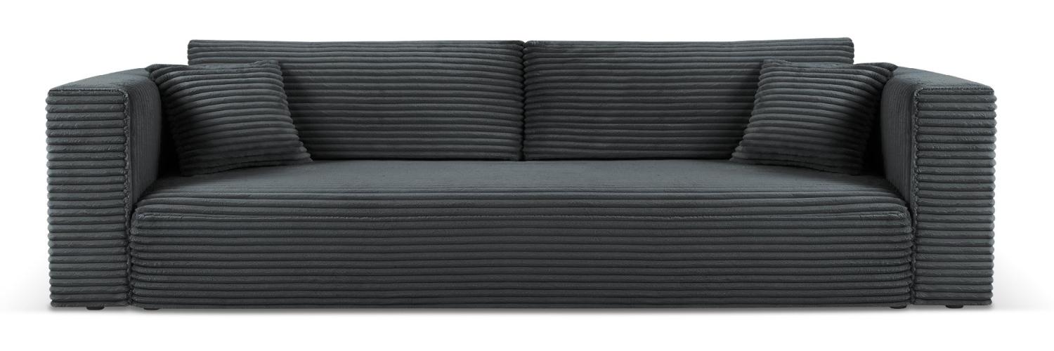 Micadoni Sofa mit Bettfunktion Diego 4-Sitzer Kordstoff Dunkelgrau Bild 1