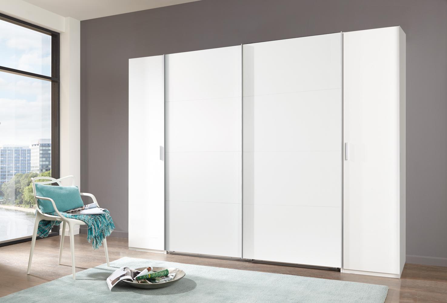 Schwebetürenschrank weiß 272 cm Bild 1