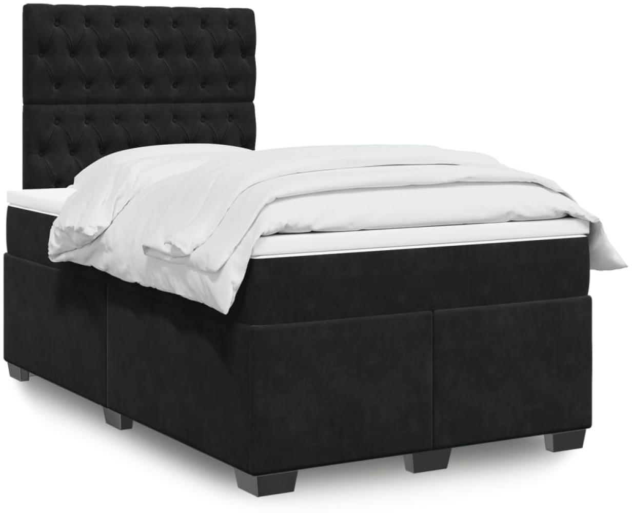 vidaXL Boxspringbett mit Matratze Schwarz 120x190 cm Samt 3293166 Bild 1