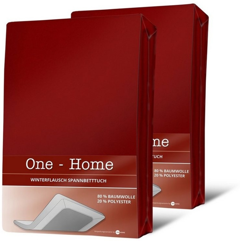 One Home Spannbettlaken Winter, Baumwolle, Gummizug: rundum, (2 Stück), kuschelig warm und flauschig, Double Pack Bild 1