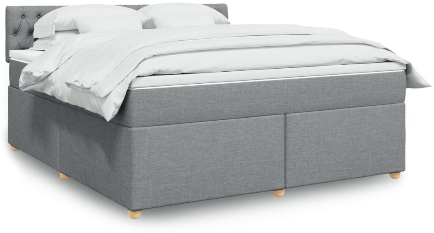 vidaXL Boxspringbett mit Matratze Hellgrau 180x200 cm Stoff 3289066 Bild 1