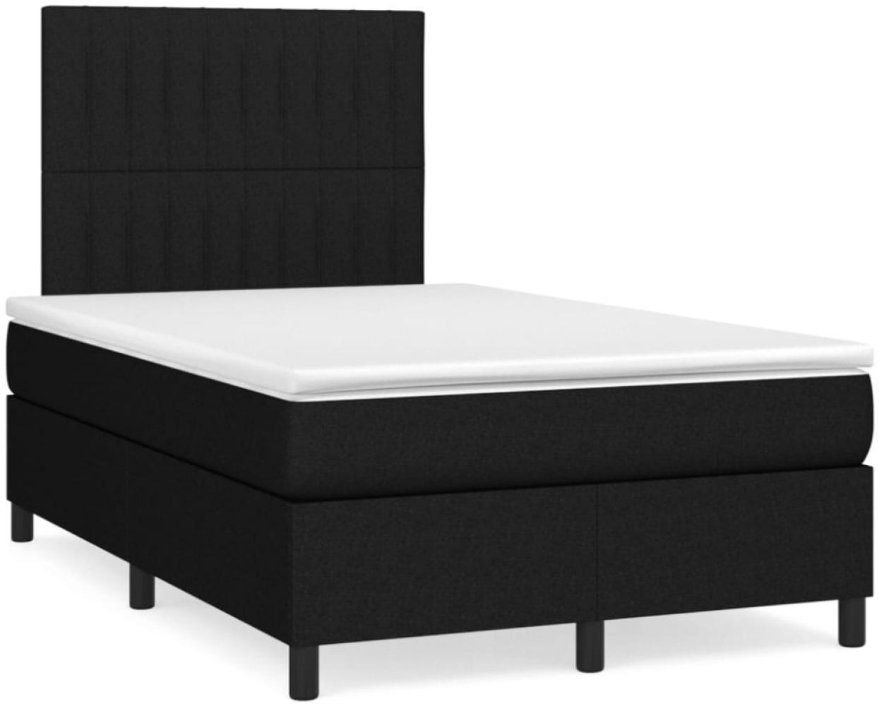 vidaXL Boxspringbett mit Matratze & LED Schwarz 120x190 cm Stoff 3270213 Bild 1