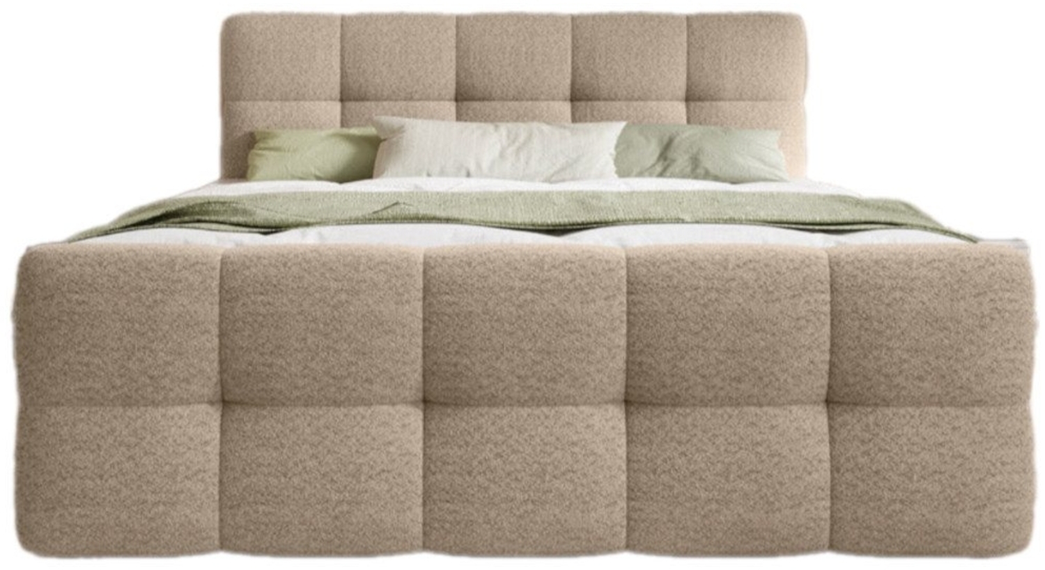Luxusbetten24 Boxspringbett Cozy Bouclé, inklusive PU-Schaum Topper Bild 1