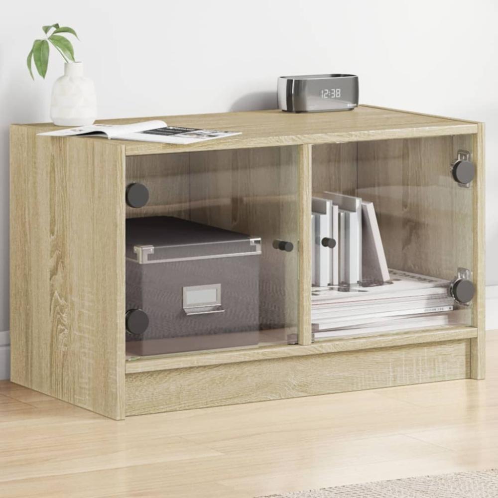 vidaXL TV-Schrank mit Glastüren Sonoma-Eiche 68x37x42 cm 836359 Bild 1