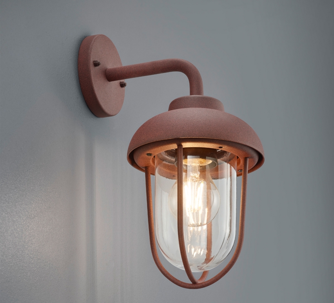 Wandleuchte, Laterne, Alu, rostfarben, H 33 cm Bild 1