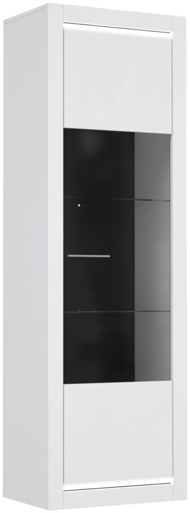 Vitrine Livorno 2 Hochglanz weiß 64x196x42 cm LED Glasvitrine Schrank ohne Glasbodenbeleuchtung Bild 1