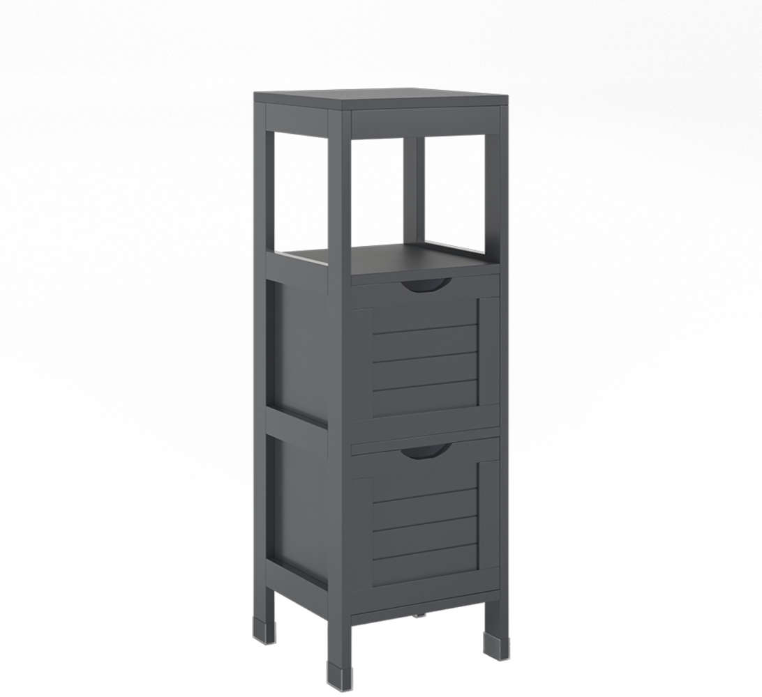 Vicco Midischrank Grau 30x89 cm mit 2 Schubkästen, Vilda Bild 1