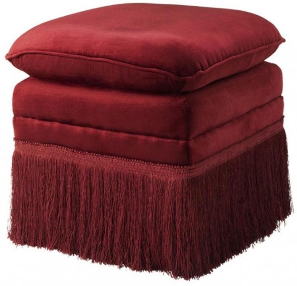 Casa Padrino Luxus Hocker Rot 41 x 41 x H. 42 cm - Hotel Hocker Möbel Bild 1