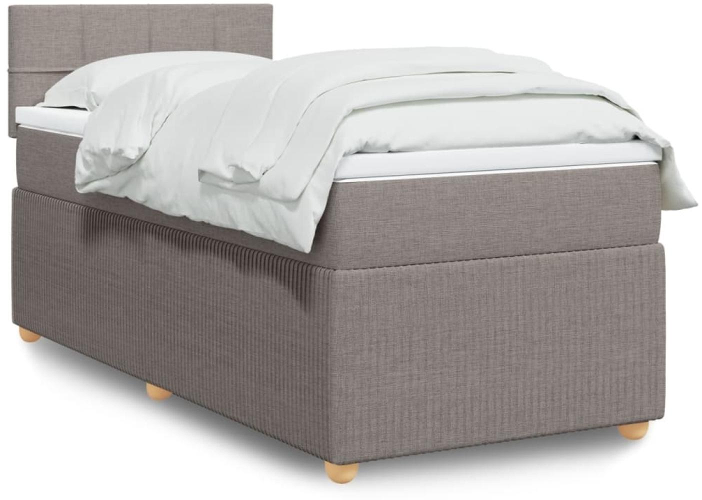 vidaXL Boxspringbett mit Matratze Taupe 90x200 cm Stoff 3289643 Bild 1