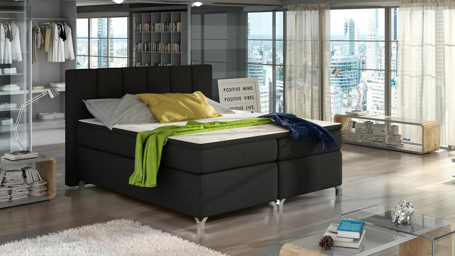 Wohnideebilder Basilio 180X200 Schwarz Boxspringbett BBO_05_1.8 Bild 1