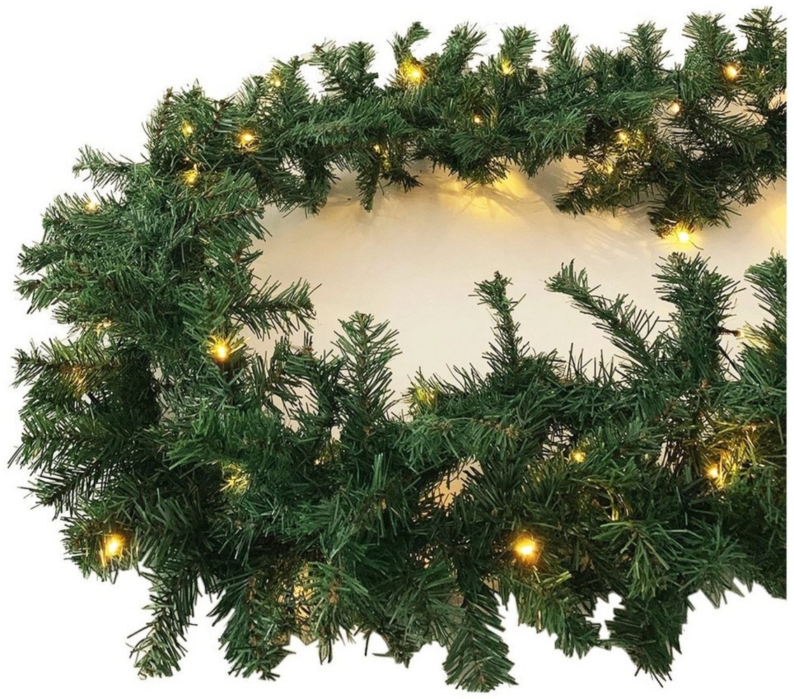 Mojawo XL LED Tannengirlande, Weihnachtsbeleuchtung, mit 70 LED, Kunststoff Grün, 540 cm Bild 1